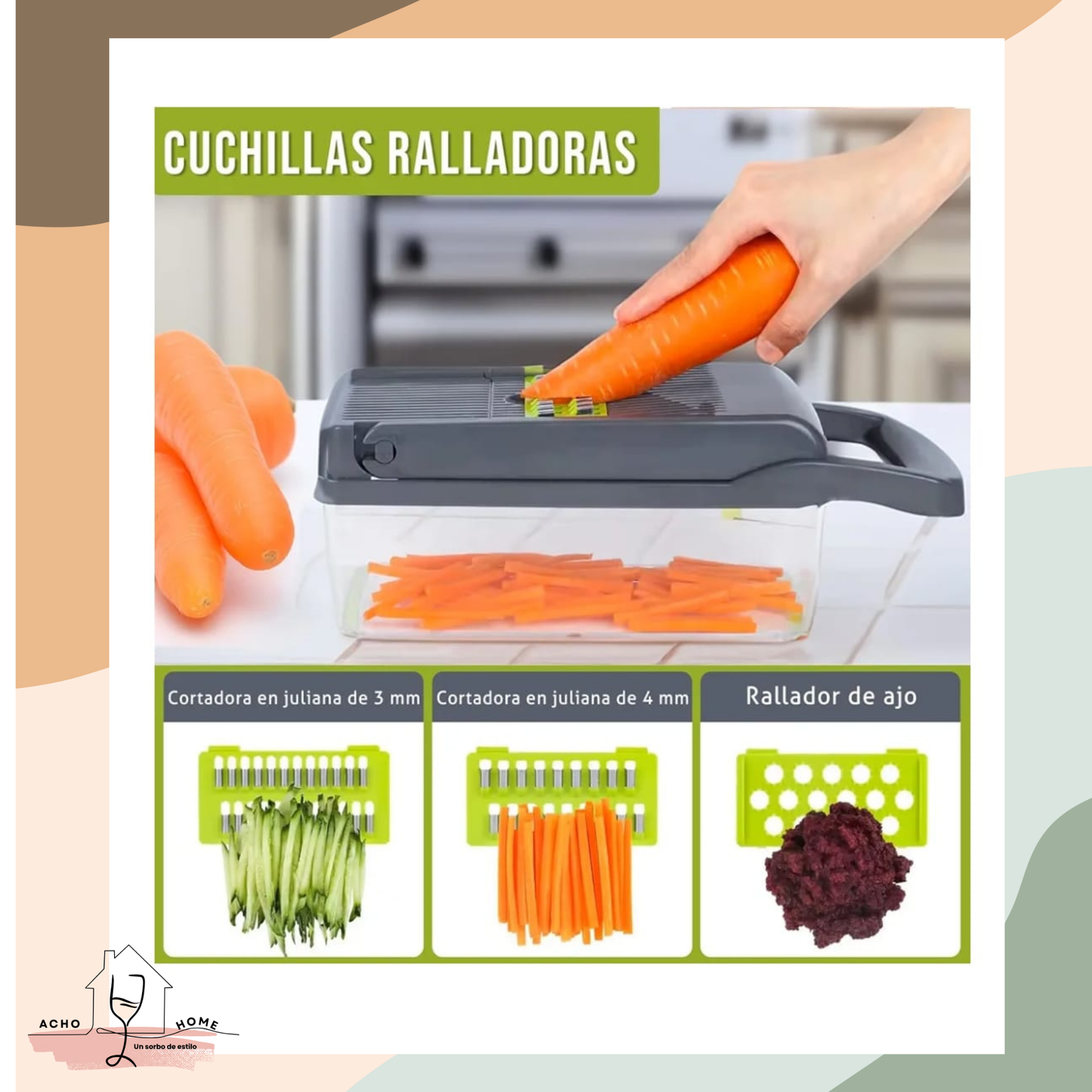 Cortador de verduras- 16 piezas.