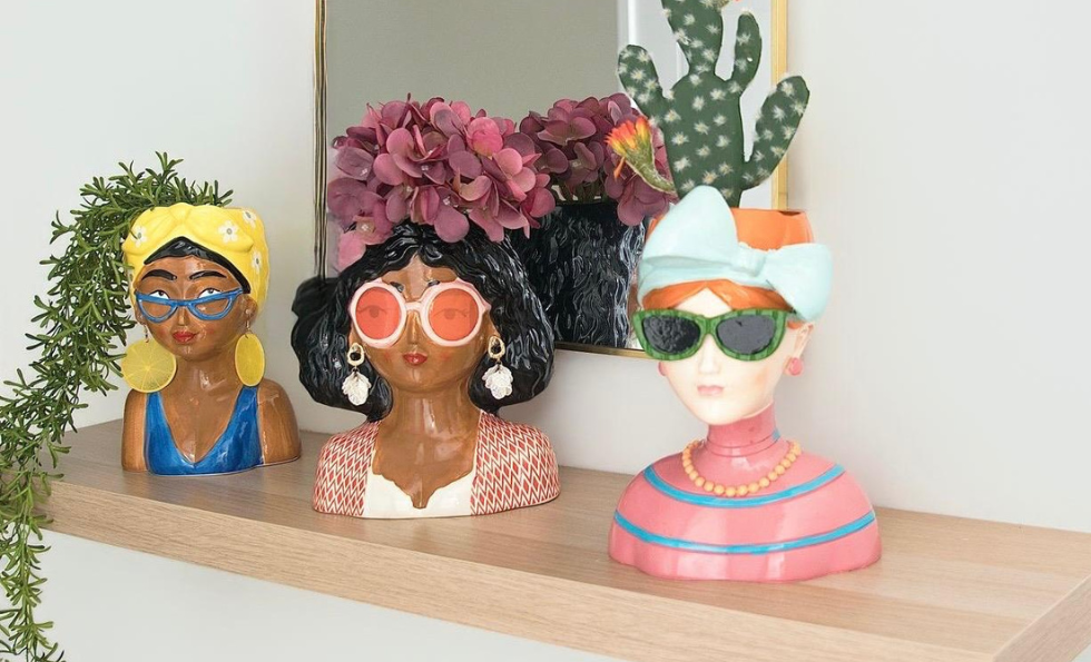 Pack de jarrones decorativos Frida Pop con diseño artístico y colores vibrantes para decoración del hogar
