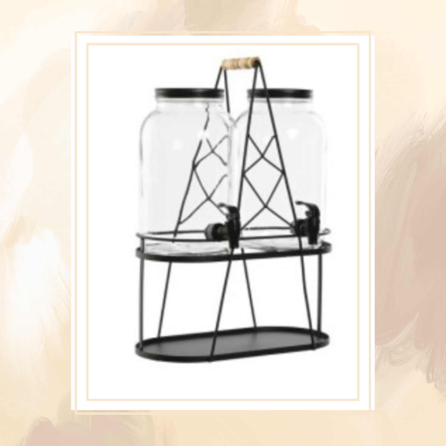 Dispensadores de Cristal para Bebidas x2 – 3.5 Litros c/u con Grifo y Diseño Decorativo