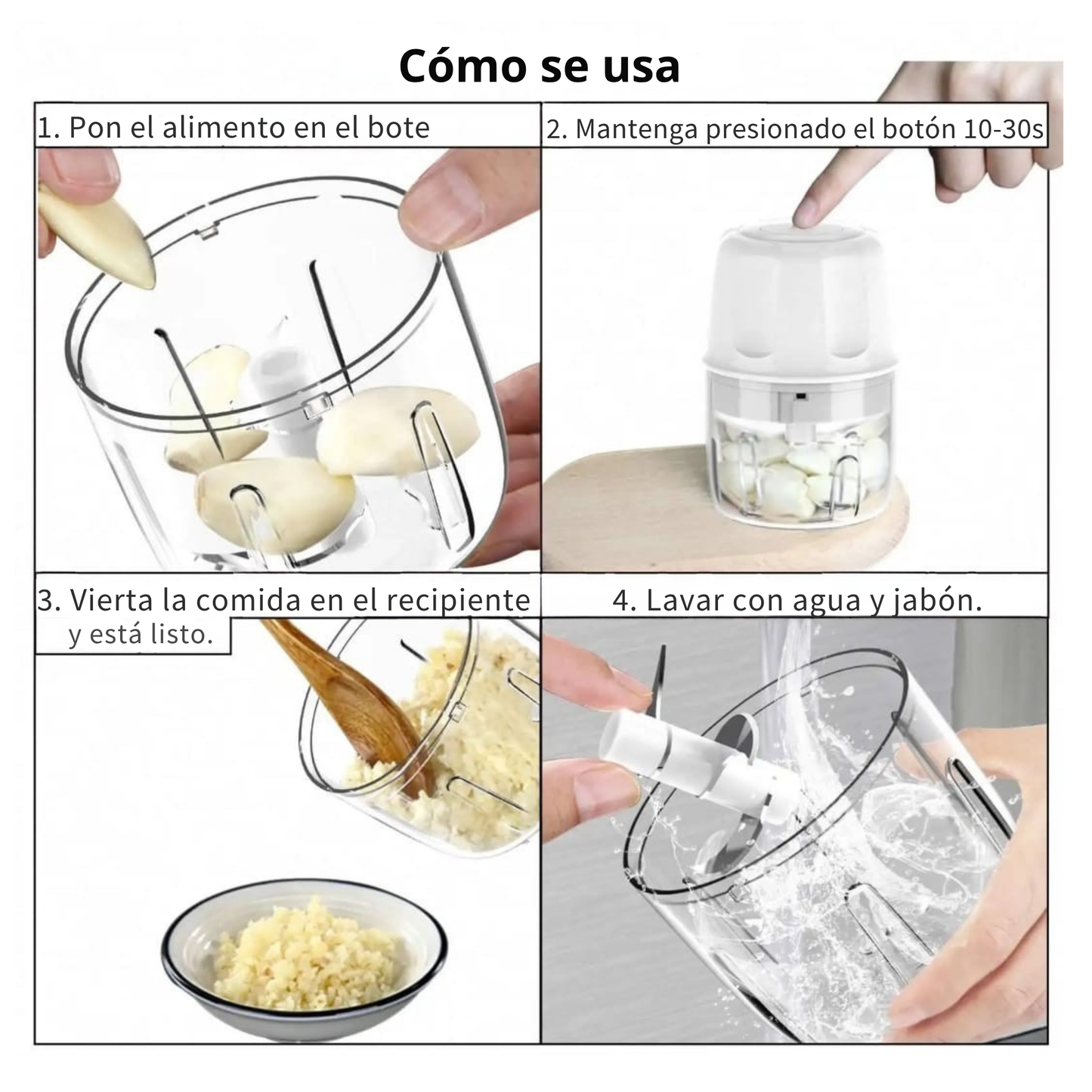 Picadora de alimentos recargable USB