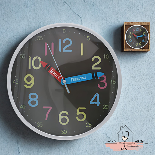 Reloj de Pared School Plata – 20 cm de Diámetro