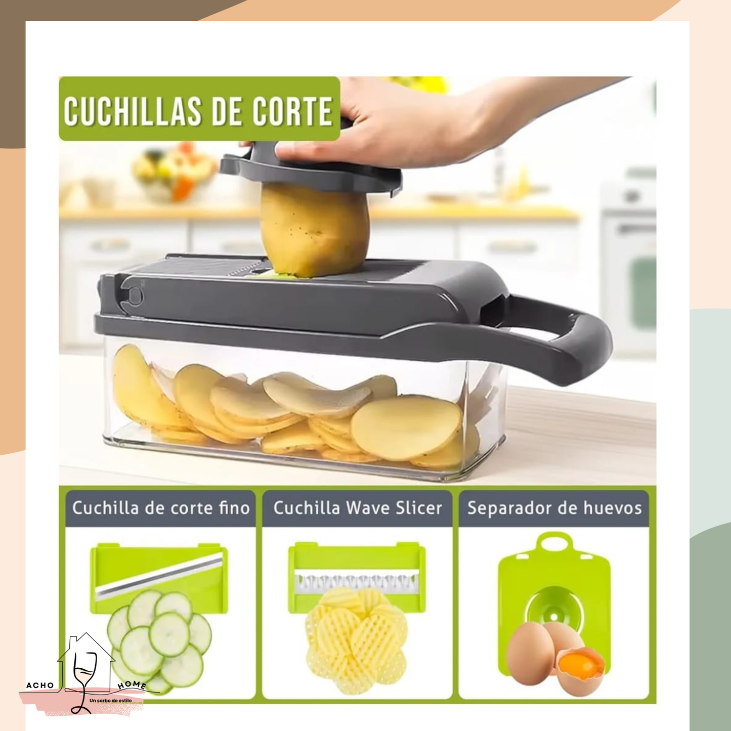 Cortador de verduras- 16 piezas.