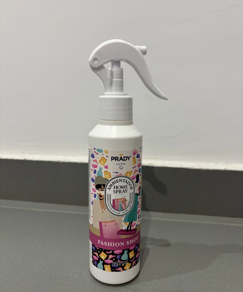 Ambientador Fashion Shop formato spray tamaño pequeño, fragancia moderna con aroma fresco tipo tienda de moda para el hogar