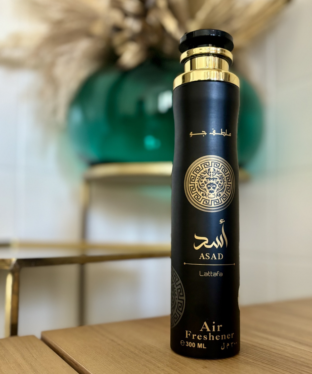 Ambientador Lattafa Asad en spray, fragancia intensa y duradera para perfumar el hogar