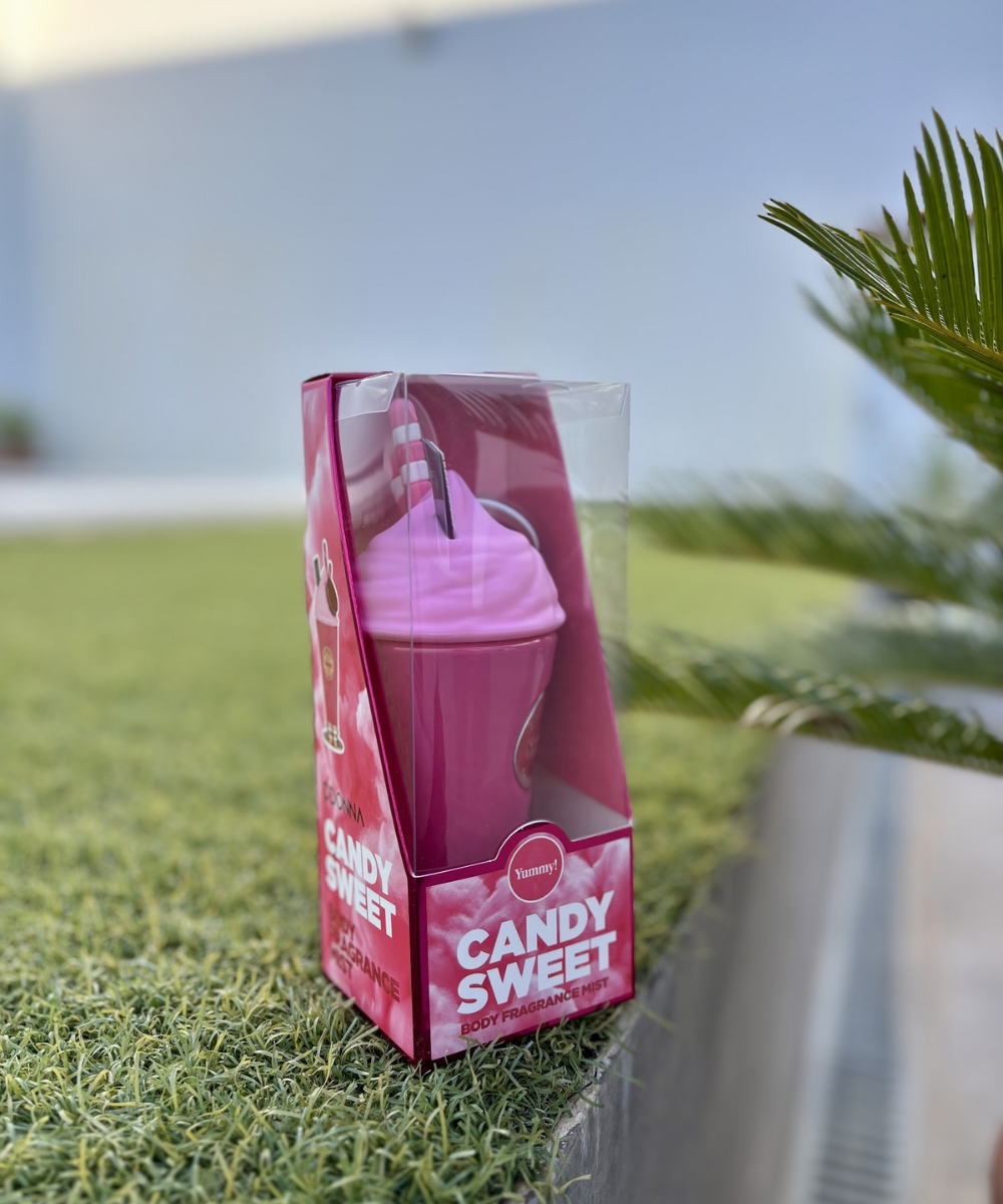 Body fragrance Candy Sweet aroma dulce tipo caramelo y vainilla con notas frutales, perfume corporal femenino y juvenil