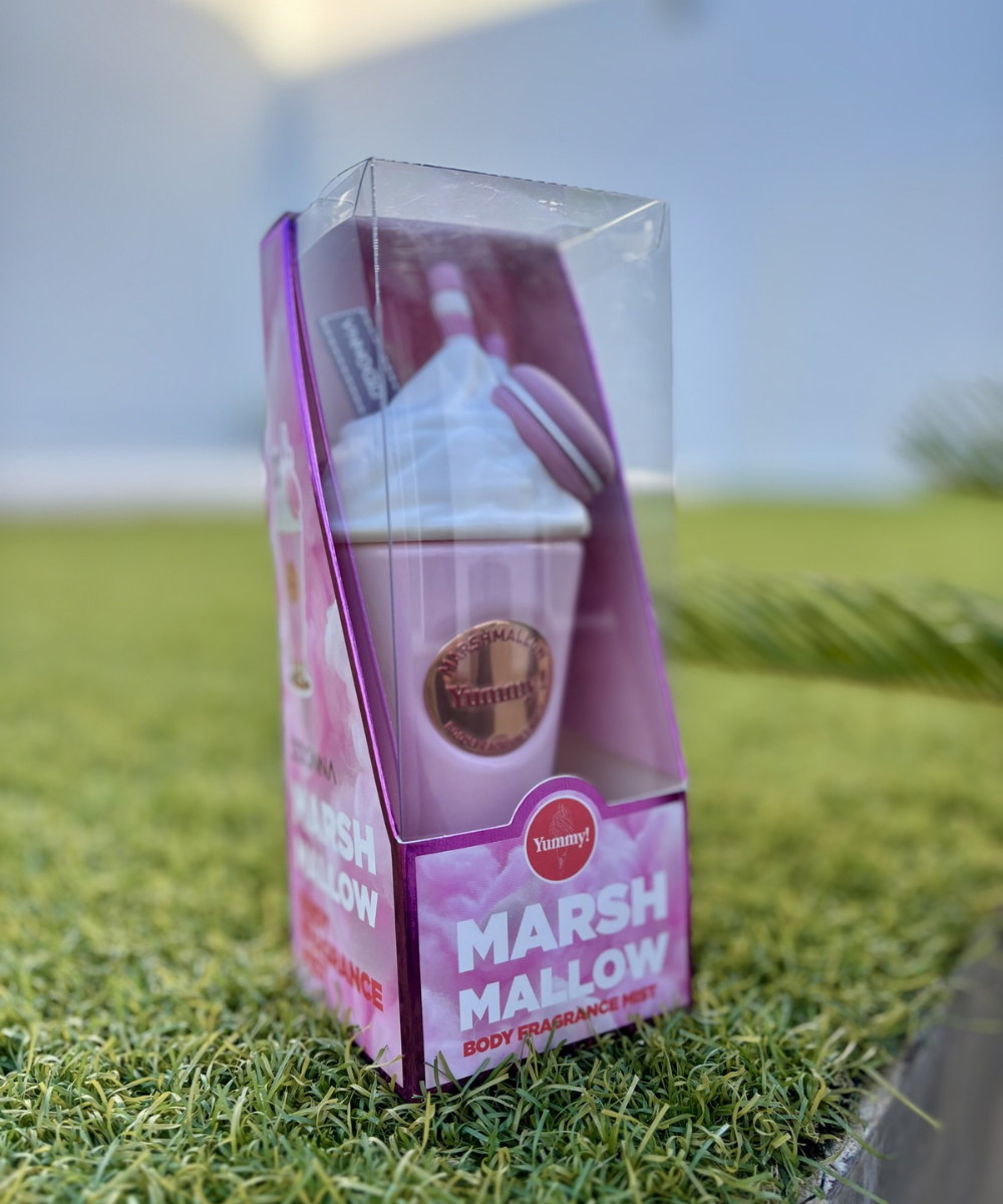 Body fragrance Marshmallow con aroma tipo postre dulce, vainilla cremosa y azúcar suave, perfume corporal gourmand