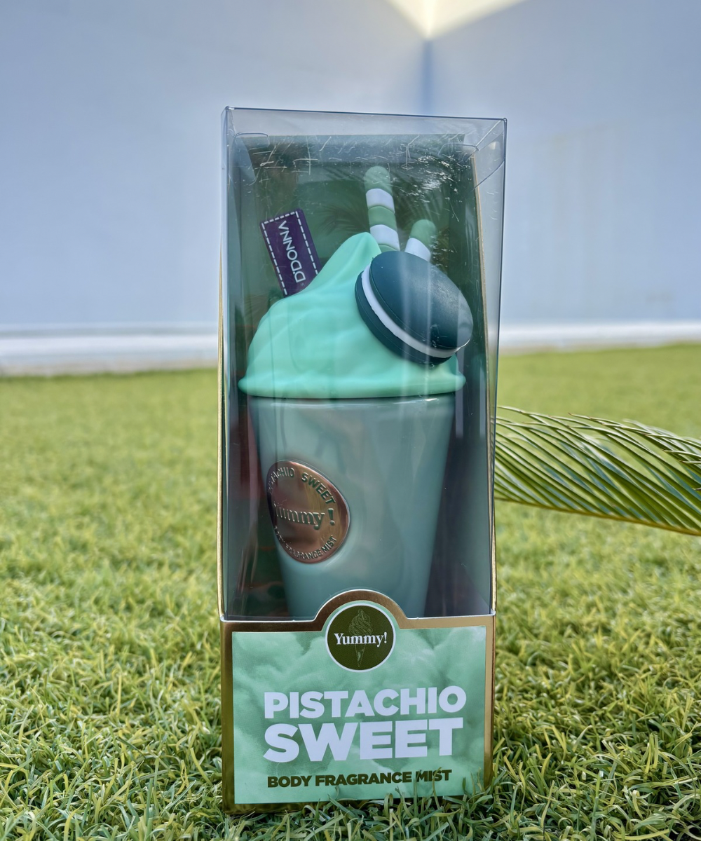 Body fragrance Pistacho Sweet con aroma cremoso de pistacho, vainilla y notas dulces tipo postre gourmand