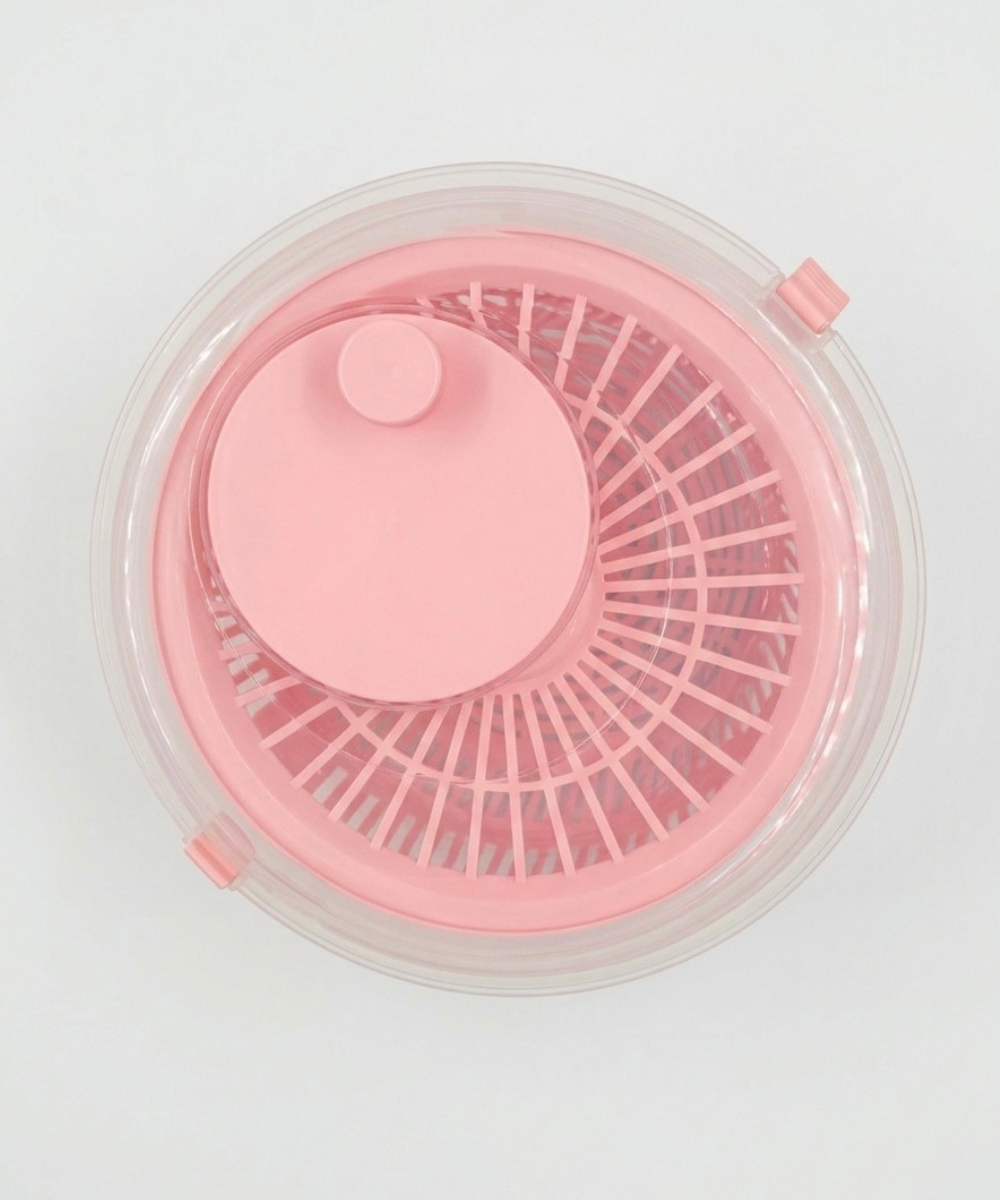 Bol colador basculante Easy-Drain blanco y rosa de 4,4 litros, escurridor de cocina funcional para preparar alimentos fácilmente