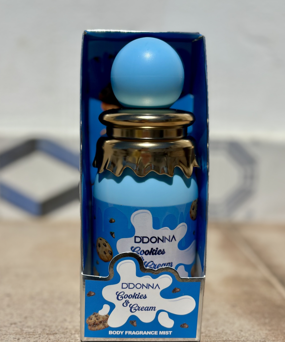 Fragancia corporal Cookies and Cream con notas gourmand de galleta horneada y crema suave