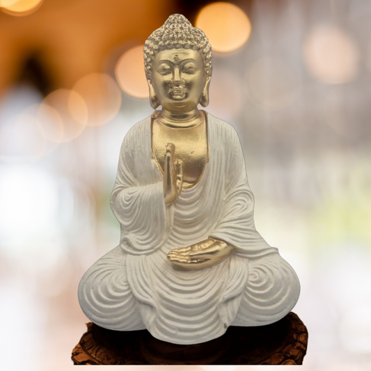 Figura Buda de Resina Detallada – Ideal para Espacios Zen
