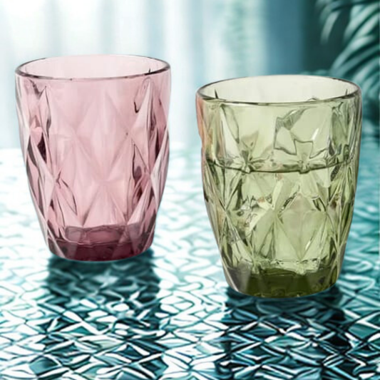 Set de 6 Vasos LIZ 270 ml. Diseño Geométricos.