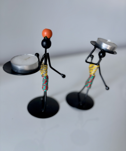 Set Portavelas Figuras Africanas