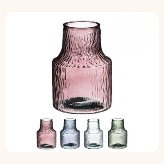 ✨ Jarrón de Cristal Feme – 20 cm (Colores Surtidos)- ACHO HOME ✨