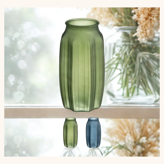 💎 Jarrón de Cristal GAIA – 22 cm | Azul o Verde- ACHO HOME 💎