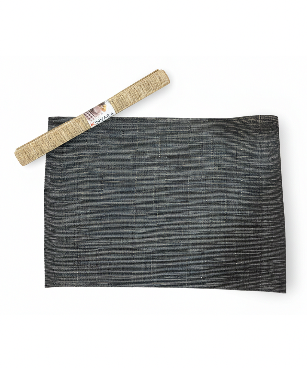 Salvamanteles individual Textura Urban Graphite de vinilo trenzado, minimalista y contemporáneo, resistente al calor y antideslizante, ideal para comedor y cocina
