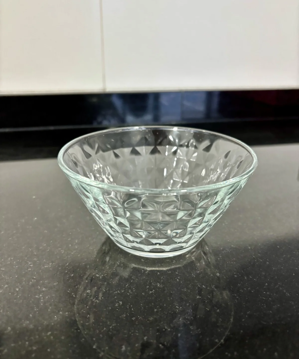 Set de boles de vidrio labrado Crystal Diamond, transparente y elegante, ideal para postres o aperitivos, vajilla resistente y con calidad