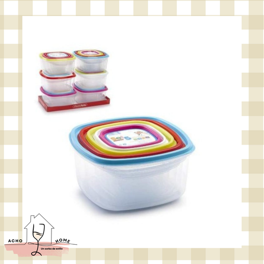 Fiambreras set de 6- Tamaños variados.