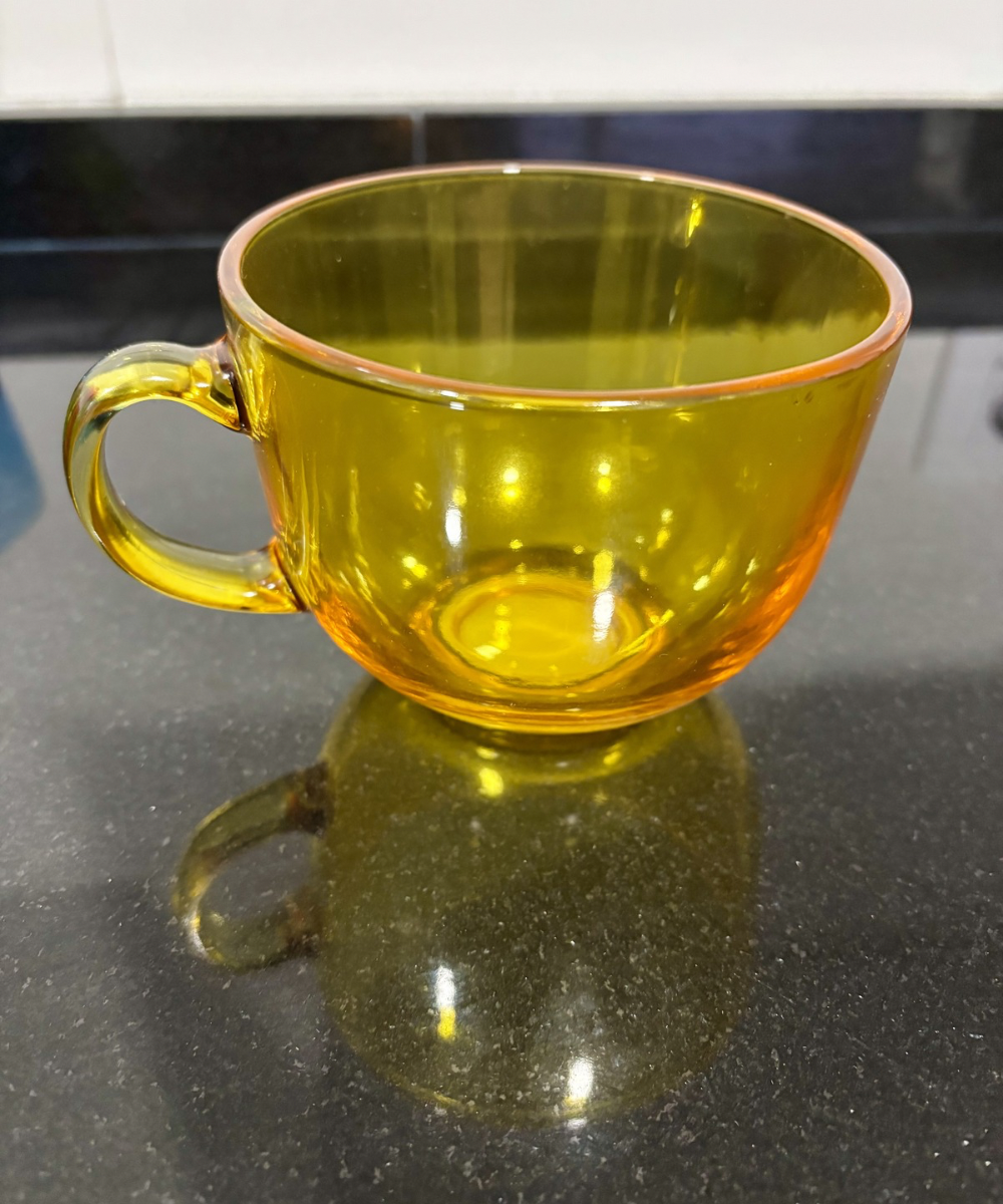 Taza Rainbow Glass color ámbar de vidrio resistente, ideal para café, té o uso diario