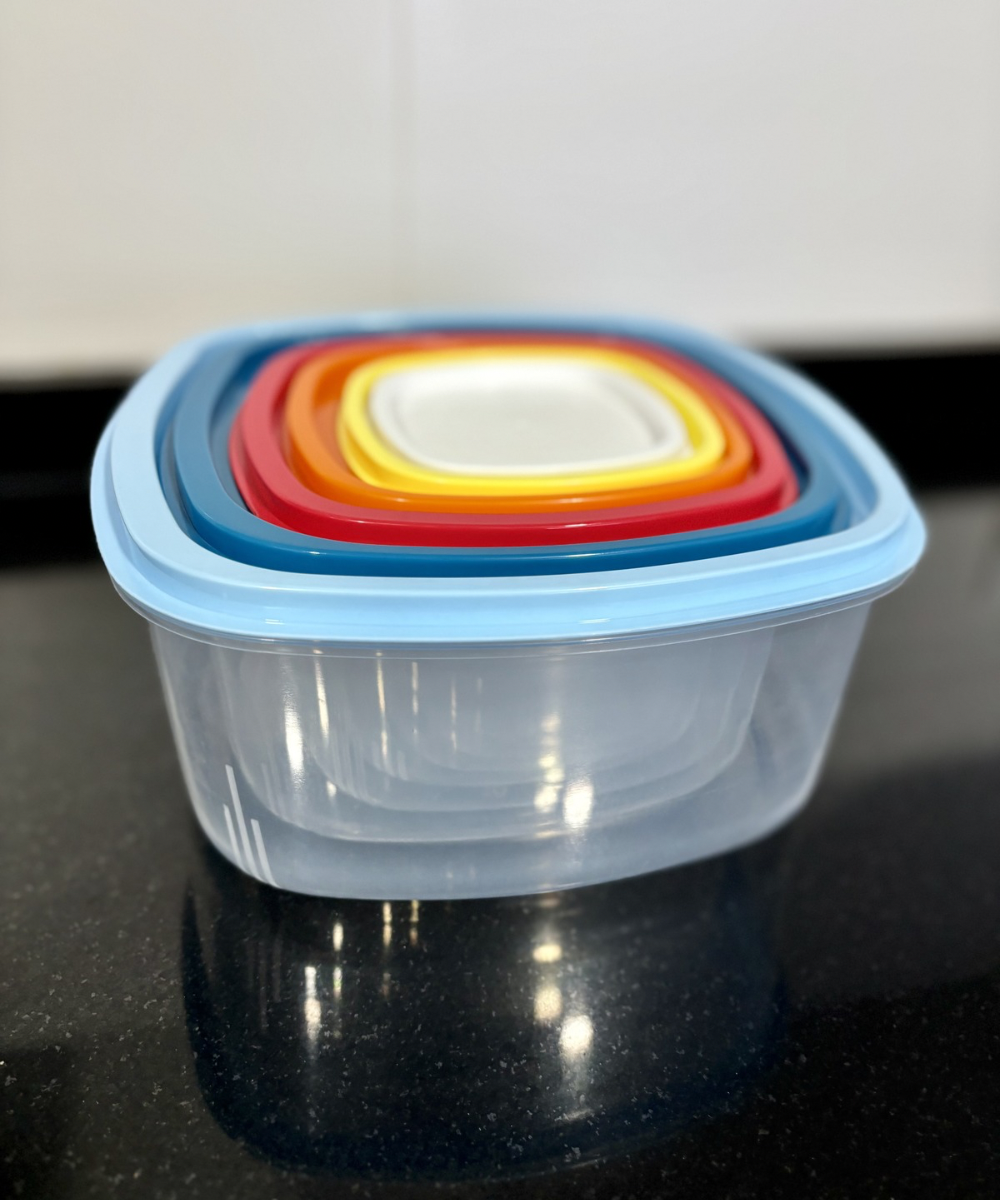 Tuppers herméticos FreshBox Duo con alimentos, recipientes prácticos para guardar comida y organización de cocina