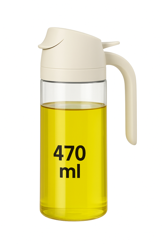 Aceitera Plástica 470 ml con Doble Función – Dosificador de Aceite, Vinagre y Salsas