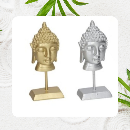 2 Figuras de Buda MISHKA – 15 cm | Resina Decorativa- ACHO HOME