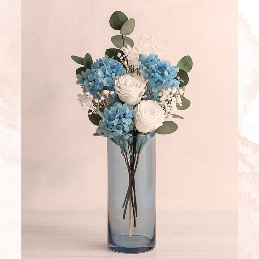 Brisa Azul – Florero Decorativo 25 cm