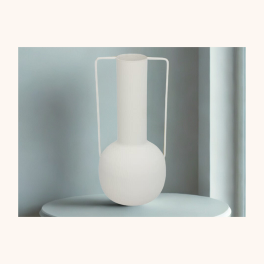 🌸 Florero DECO ARUNA – Metal Blanco | 30 cm- ACHO HOME🌸