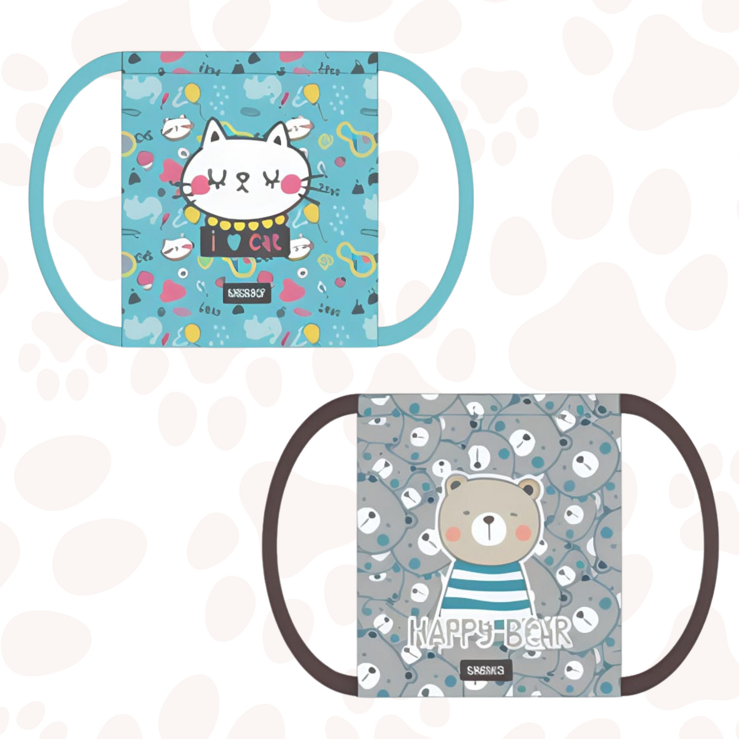 Saco de merienda infantil Baby Animals azul – Bolsa merienda colegio y guardería- ACHO HOME