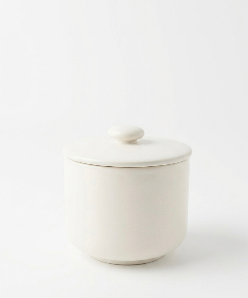 Set de especieros de cerámica blanco mate para condimentos de cocina 